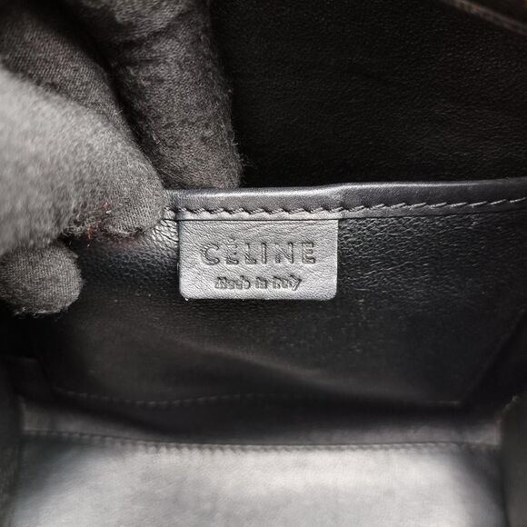 Celine Luggage Nano Shopper Black X Beige X Wine Red Leather X Suede S-Zp-0102 - Picture 7 of 10